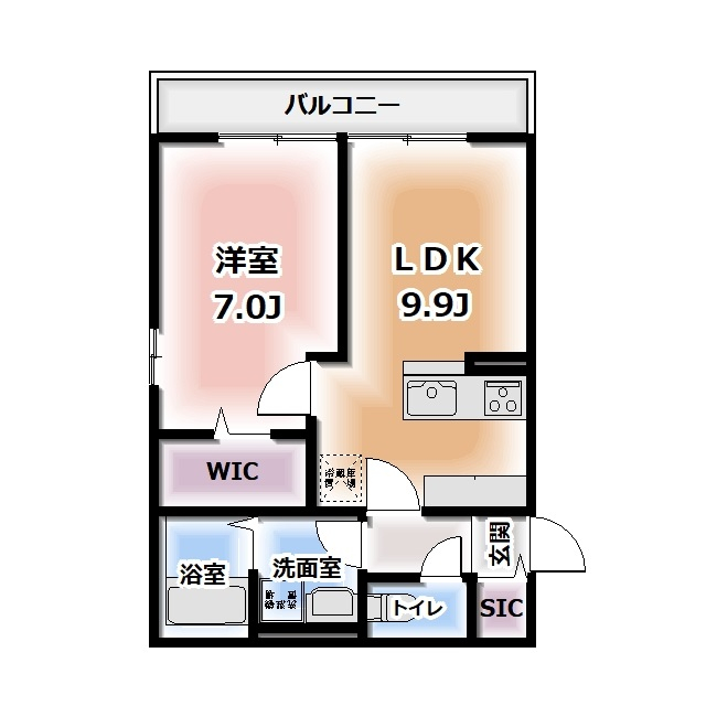 仮称HEIMMAISON中田本町Dの間取り