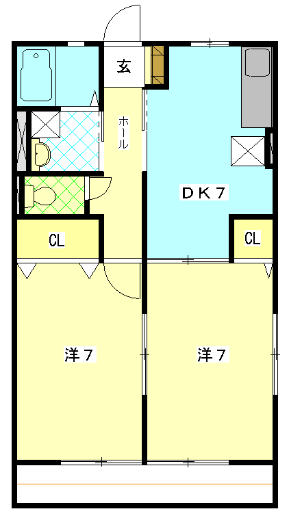 アヴェニール東Aの間取り