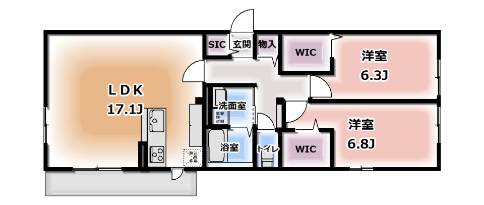 Komorebi Garden中田本町Dの間取り