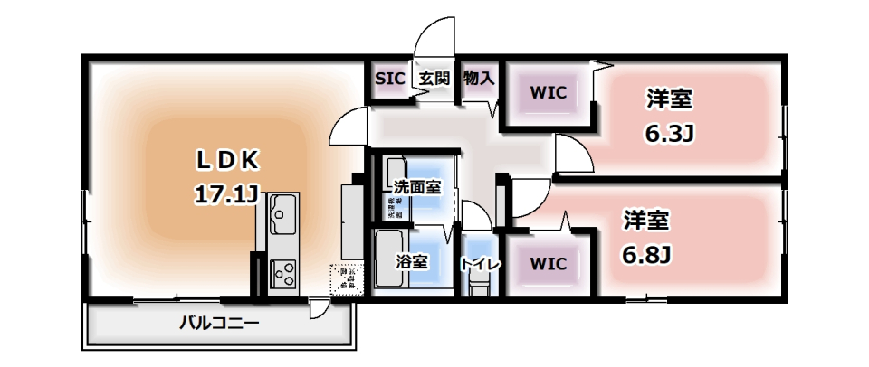 Komorebi Garden中田本町Dの間取り