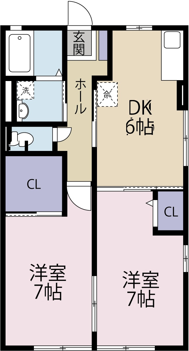 ハイツ仲見代の間取り