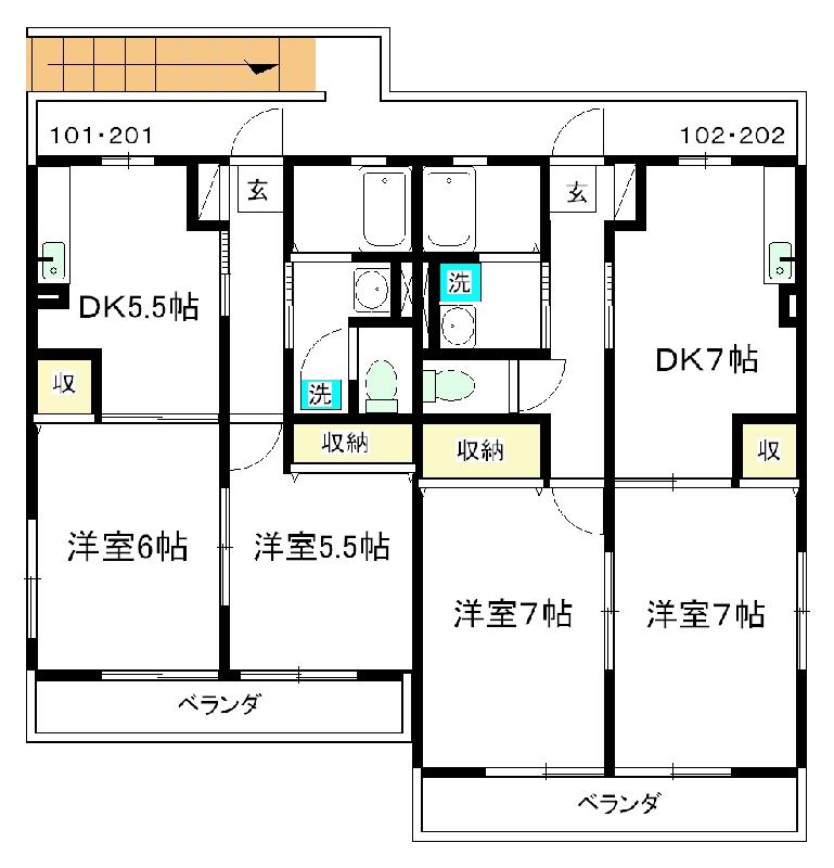 アヴェニール東Aの間取り