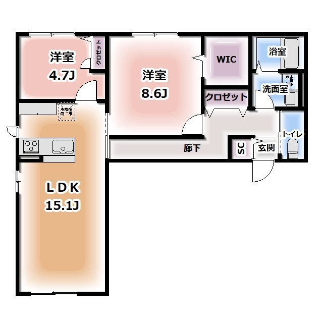 仮称HEIMMAISON中田本町Bの間取り