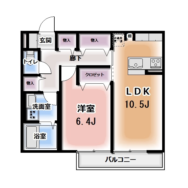 仮称HEIMMAISON中田本町Aの間取り