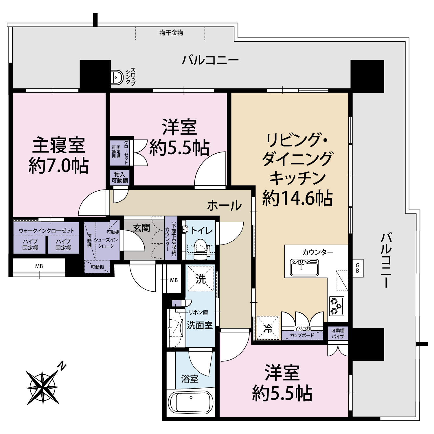 プレミアムタワー静岡の間取り