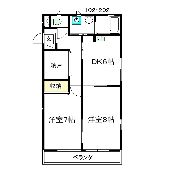 ファミーユ上足洗Bの間取り