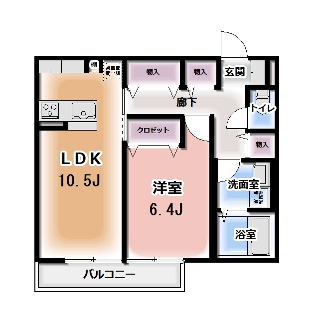 仮称HEIMMAISON中田本町Aの間取り