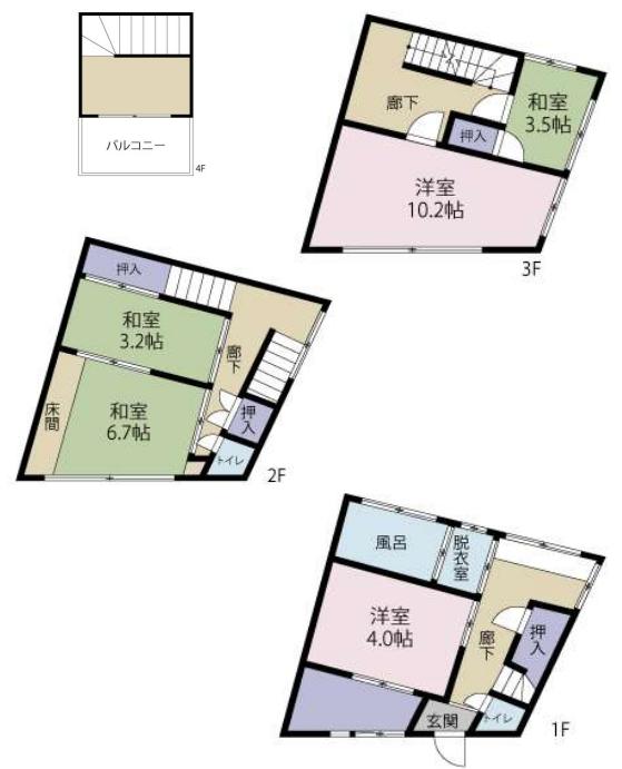 巴町戸建の間取り