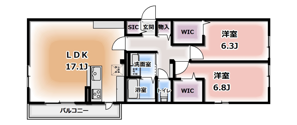 仮称HEIMMAISON中田本町Dの間取り