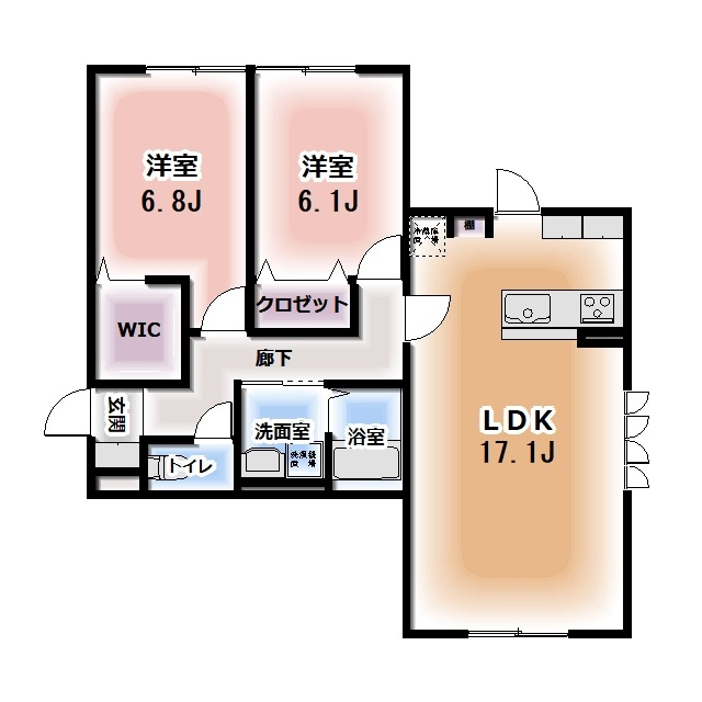仮称HEIMMAISON中田本町Aの間取り