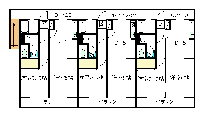 渚Bの間取り