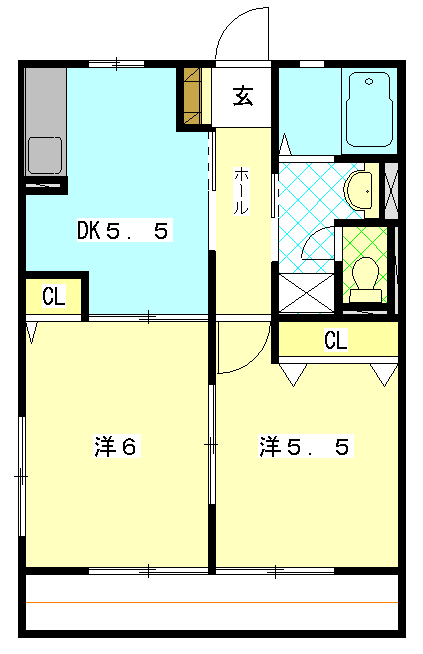 アヴェニール東Aの間取り